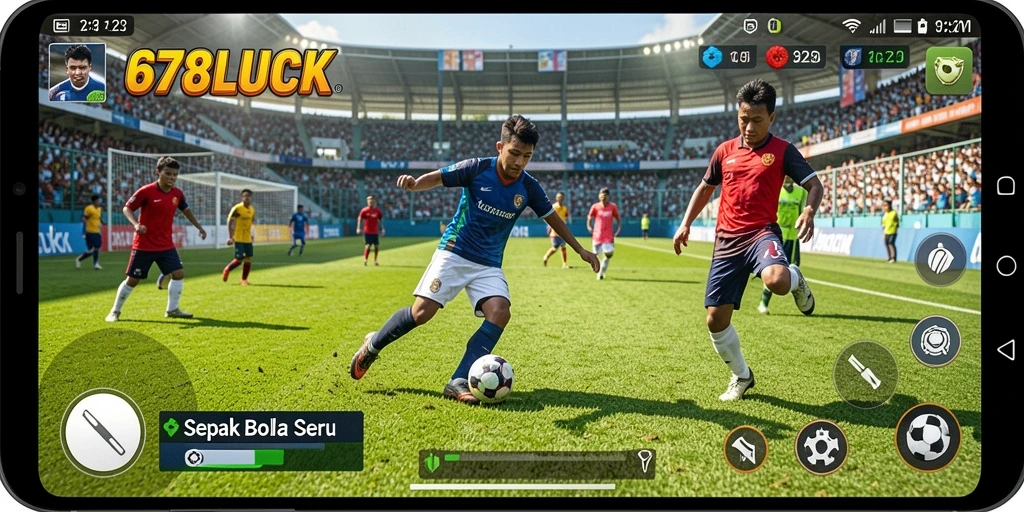 Gameplay seru dari 678LUCK dengan aksi sepak bola.
