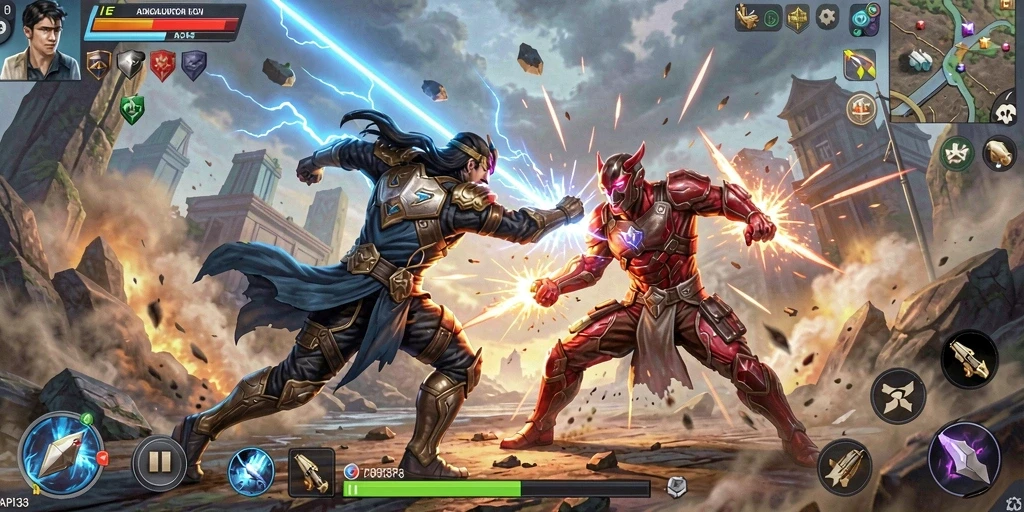 Tampilan gameplay API33 yang penuh aksi dan dinamis.