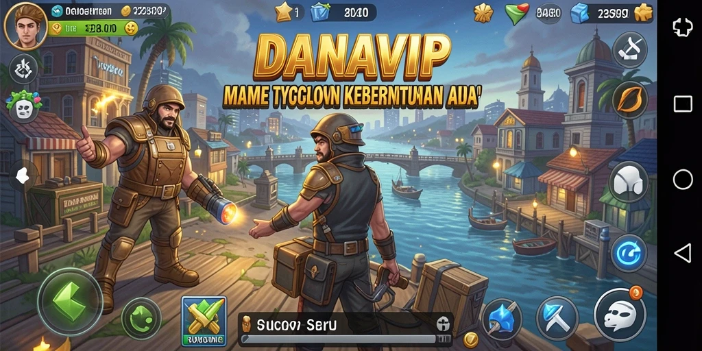 Tampilan gameplay seru saat membangun bisnis di DANAVIP.