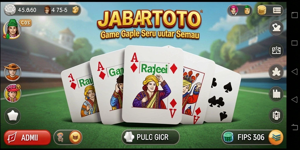 Screenshot gameplay JABARTOTO yang menampilkan suasana Gaple yang seru.
