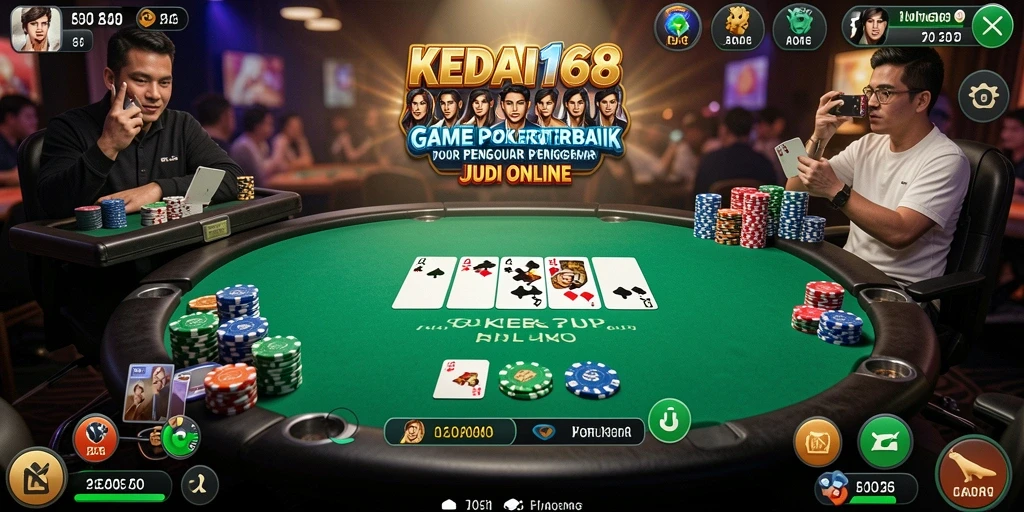 Screenshot KEDAI168 menampilkan gameplay Poker yang seru dan interaktif.
