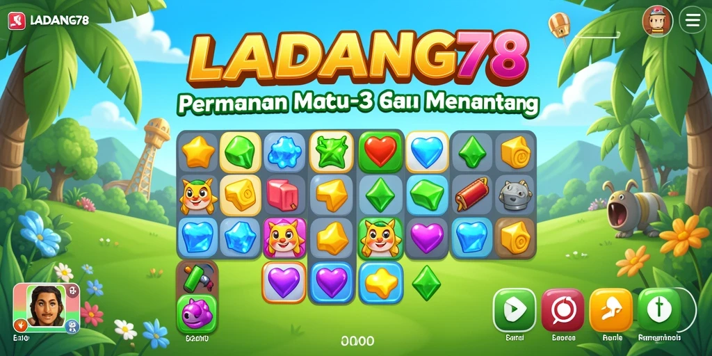 Screenshot menunjukkan gameplay seru dan tantangan Match-3.