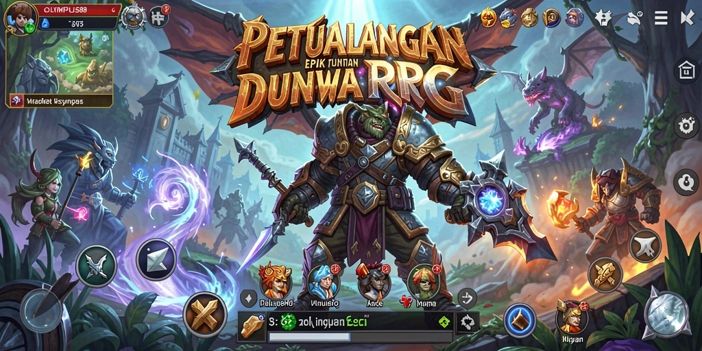 Gameplay menarik dalam dunia RPG penuh petualangan.