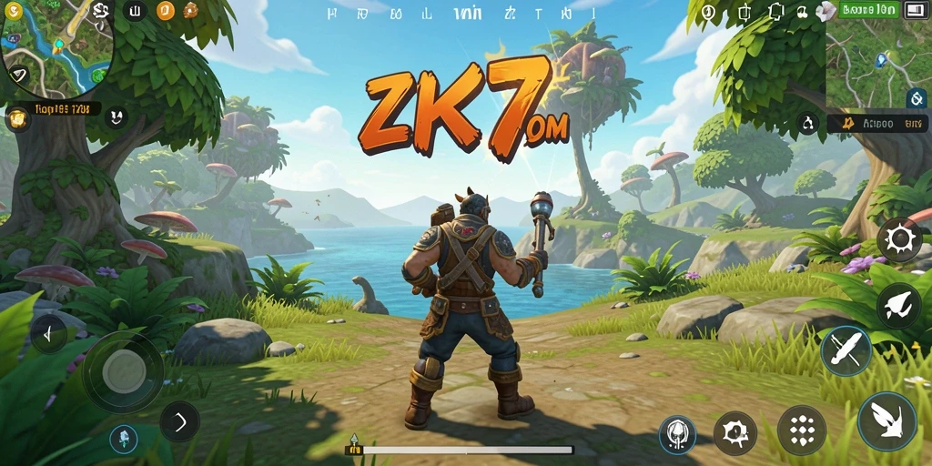 Screenshot gameplay ZK7 yang memukau dengan dunia terbuka yang luas.